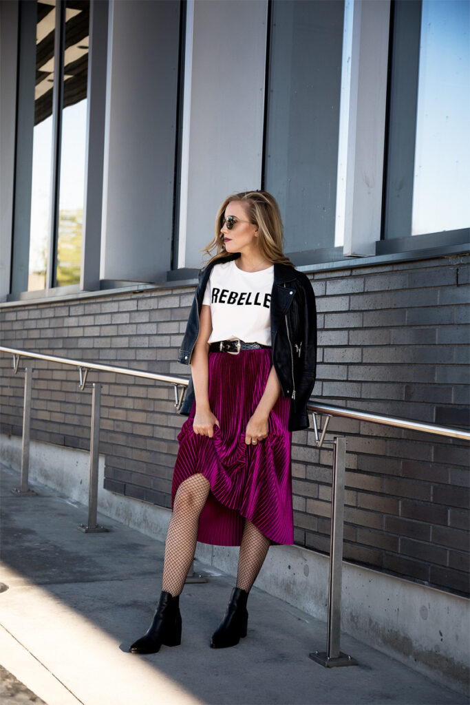 Rebelle, Pink Velvet and Leather