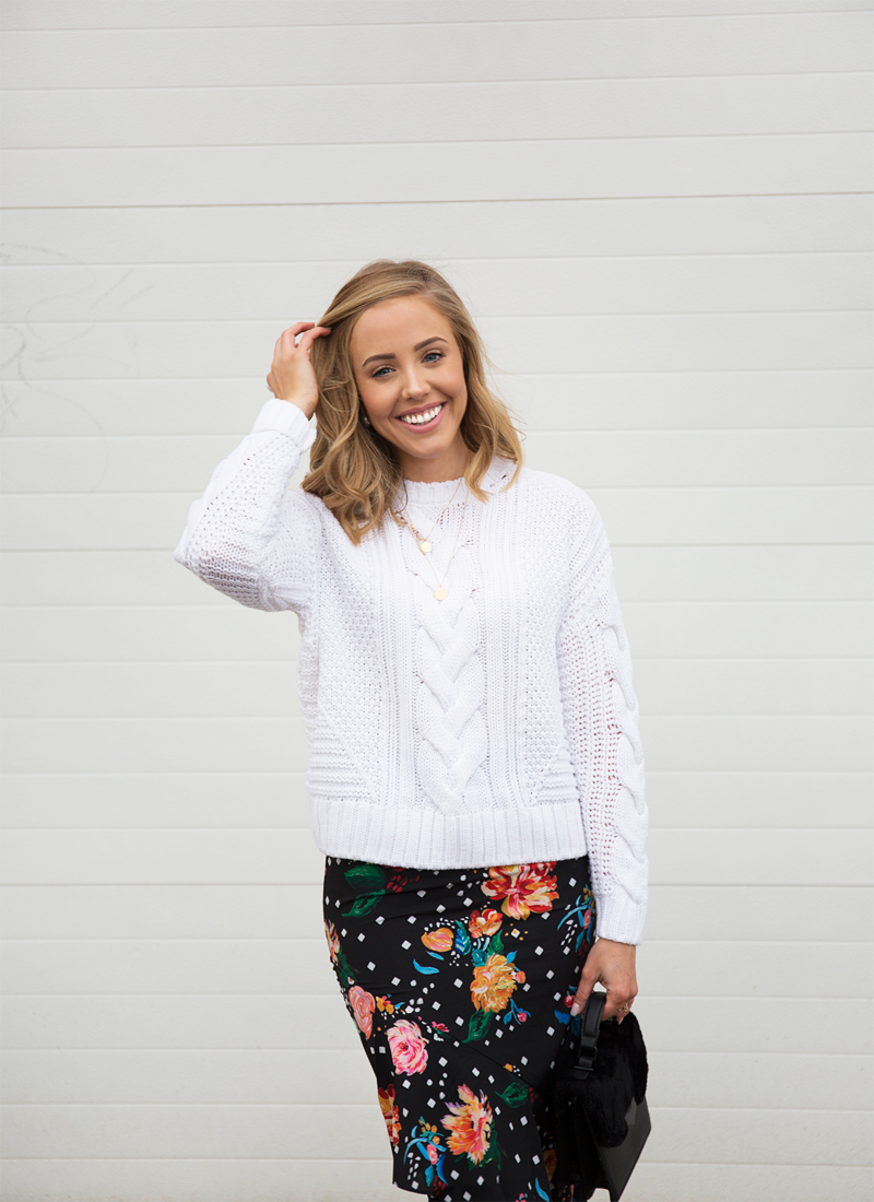 white-sweater-floral-skirt