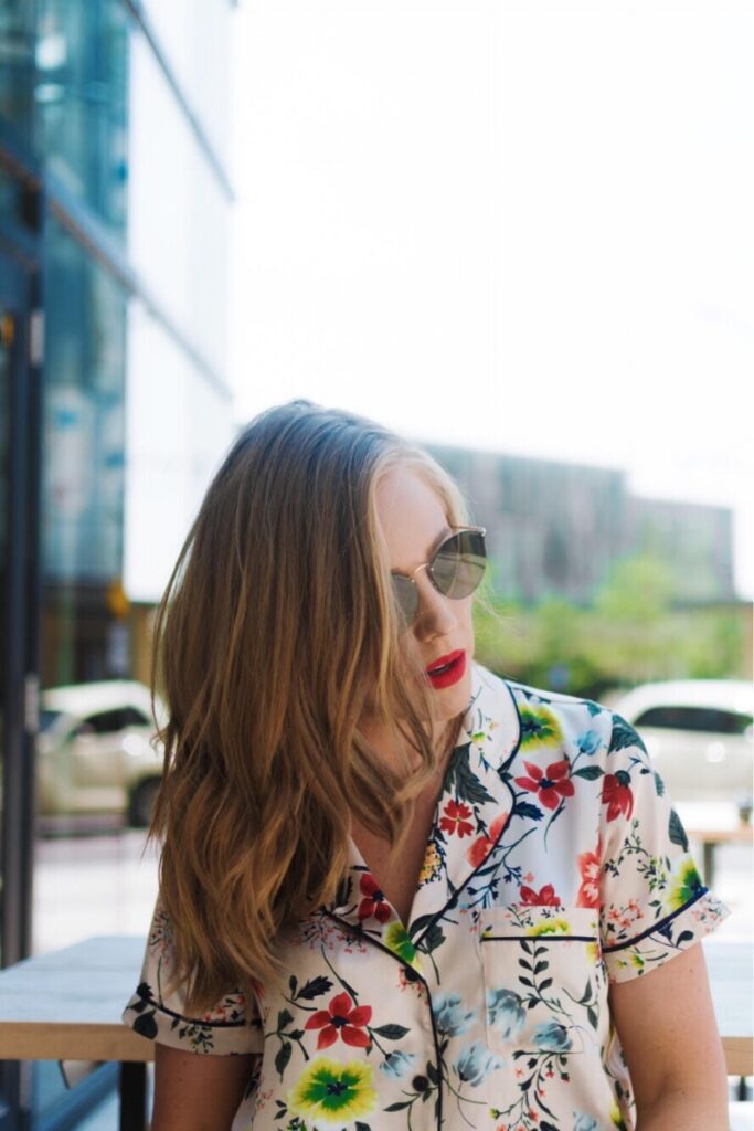 Floral Pajama Top and Denim