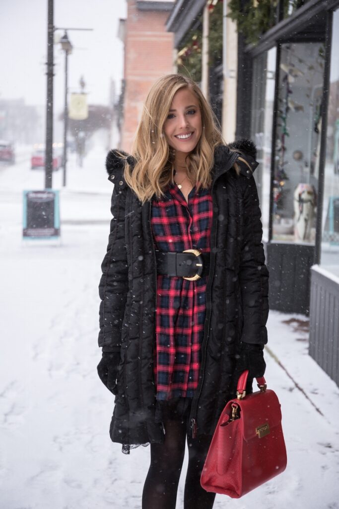 Holiday Plaid Shirt Dress & Christmas 2017